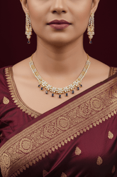 CZ Splendid Blue Designer Necklace Set