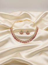 CZ Ruby White Princess Necklace Set