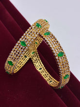CZ Emerald Two Tone Splendid Bangle
