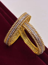 CZ Two Tone Sparkle Designer Bangle