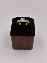 CZ Dual Tone Sleek Solitaire Finger Ring