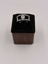 CZ Silver Dual Line floret Finger Ring