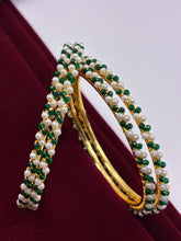Antique Moti Green Designer Bangle