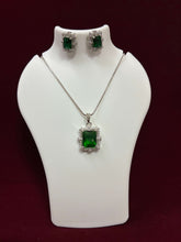 CZ Emerald Green Pendant set