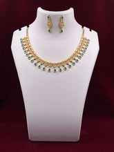CZ Emerald delicate Necklace Set