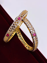 CZ Ruby Two Tone Bangle