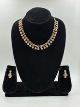 CZ Two tone classic Line Necklace Set