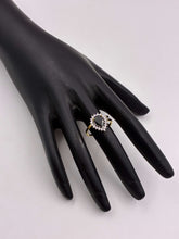 CZ Black Pear Shape Finger Ring