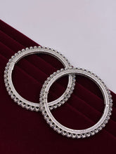 CZ Brilliant Silver tone single line Bangle