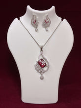 CZ Ruby Designer Pendant set