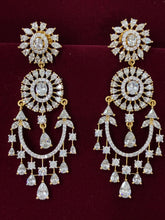 CZ Dual tone Contemprary Chandbali Earring