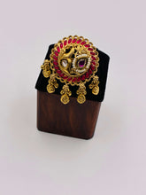 Antique Ruby Peacock Drop Finger Ring