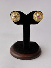 Kundan round Ruby Stud