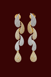 CZ Exquisite Twotone Tear Drop Earring