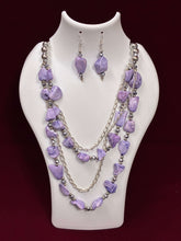 Western Lavender elegance layered Necklace Set