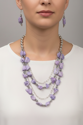 Western Lavender elegance layered Necklace Set