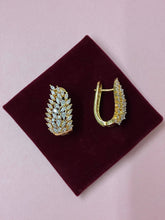 CZ Dual Tone U Shape Hoop Earring