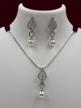 CZ Duet Hearts Pendant set