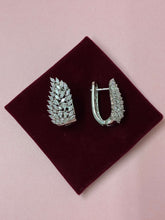 CZ Silver U Shape Hoop Earring