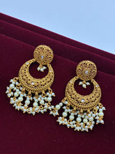 Antique Moti Beads Tassel Chandbali Earrings