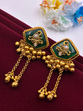 Antique Emerald Heritage Peacock Earrings