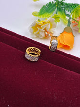 CZ Two Tone Tiny Hoop Earrings