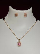 CZ Delicate Pink Pendant Set