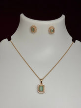 CZ Delicate Mint Green Pendant Set