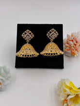 CZ Dual Tone Stylish Jhumki Earrings