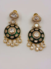 Kundan Emerald Meenakari Luxe Earrings