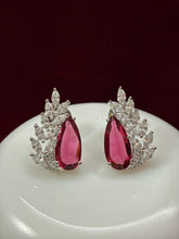 CZ Ruby Designer Stud Earring