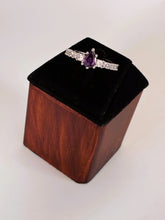 CZ purple drop design Finger Ring