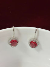 CZ Ruby Droplet Slip on Earring