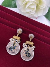 Oxidised Beads Two Tone Peacock Earring