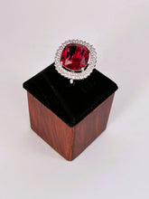 CZ Ruby rounded square Finger Ring