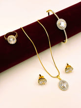 CZ Dual tone Combo Pendant Set