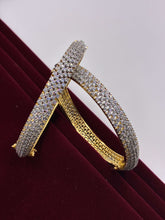 CZ Dual tone Openable Classic Bangle