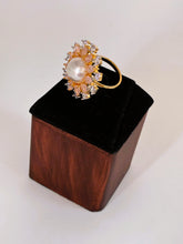 CZ Moti Pretty pink adjustable Finger Ring