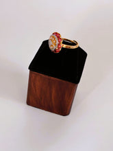 CZ rich Ruby adjustable Finger Ring