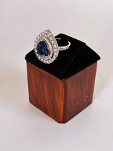 CZ Indigo drop designer Finger Ring