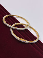 CZ Dual tone openable line Bangle