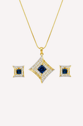 CZ Indigo Designer Pendant Set