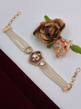 Kundan Ruby Floral Beads Bracelet