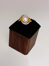 CZ Moti dual tone adjustable Finger Ring