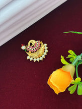 Antique Ruby and Moti draw Nose Ring