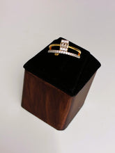 CZ twinkling two line Finger Ring