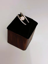 CZ Dual line floret Finger Ring