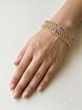 CZ Ruby Two Tone Bangle