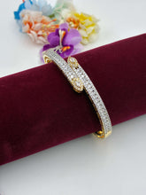 CZ Two Tone Designer Adjustable Kada
