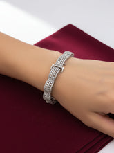 Silver tone Gajra Design Bracelet